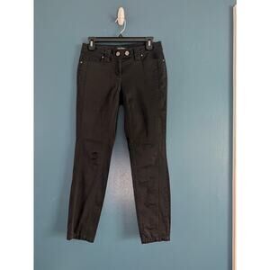 WHBM Noir Pant Womens Size 2 Slim Ankle Pant Back Zipper Accents